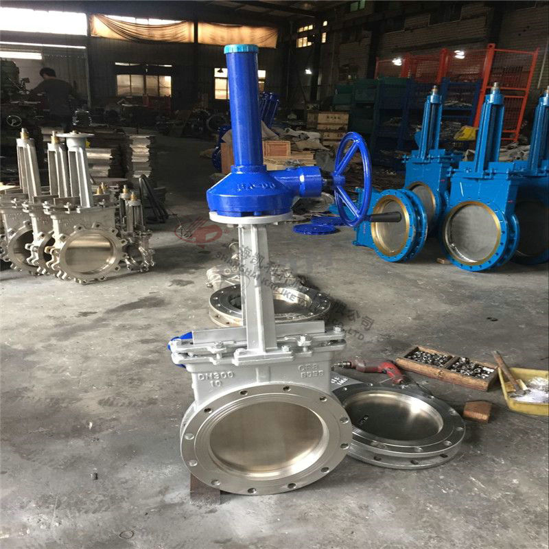 PZ573H、PZ573X傘齒輪對夾式刀型閘閥